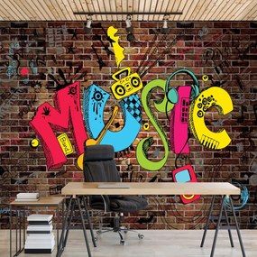 Fototapet - Graffiti - muzica (152,5x104 cm)