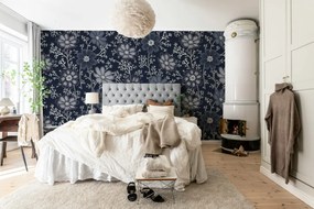 Fototapet, Grand Flowers, Blue, Rebel Walls