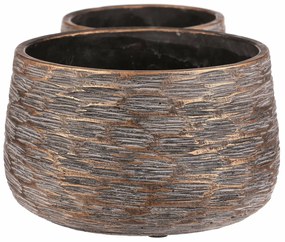 Set de recipiente din beton Rýha, 2 buc., gri,înălțime 13 cm