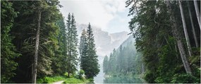 Tablou lacului în pădure (120x50 cm)