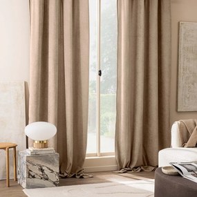 Draperie maro deschis din material bouclé 140x260 cm Winona – douceur d'intérieur