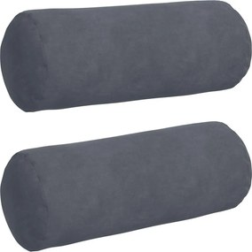 vidaXL Perne Bolster 2 pcs Gri închis Ø 15 x 40 cm