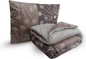 Set pilota pentru tot anul 140x200 cm din fibra goala cu perna 70x90 cm POLARIA, maro
