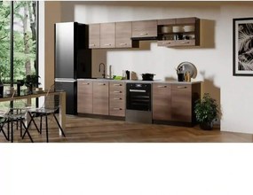 Set bucatarie AMANDA 1, stejar inchis/granit, PAL melaminat/sticla, 26