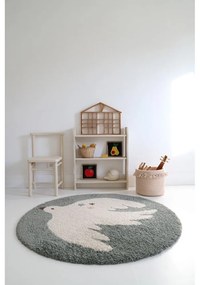 Covor pentru copii verde deschis ø120 cm Bohemian Bird Aqua – Nattiot