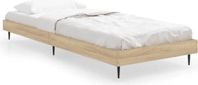 vidaXL Cadru pat fără saltea, stejar sonoma 75x190 cm lemn prelucrat