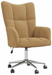 328169 vidaXL Scaun de relaxare, maro, catifea