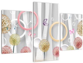 Tablou abstract cu păpădii (90x60 cm)