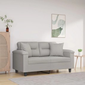 3153264 vidaXL Canapea cu 2 locuri, perne&pernuțe gri taupe 120 cm microfibră