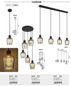 Lustra cu 5 pendule design modern Florian