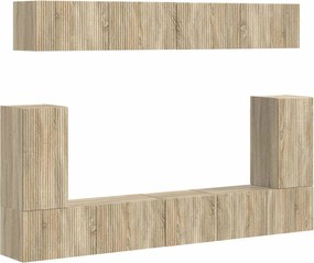 vidaXL Set comodă TV Pe perete 5 pcs Stejar Sonoma Lemn compozit