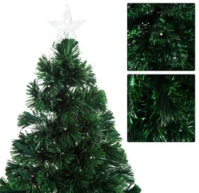 HomCom Albero di Natale Artificiale 230 Rami in PVC con Luci LED Φ82 x 180cm Verde