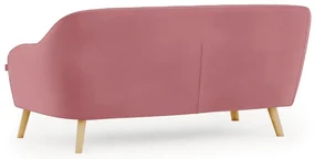 Canapea de catifea CORANTI VELVET cu 3 locuri, roz vechi
