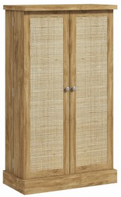 HOMCOM Bufet de bucătărie mobilier de bucătărie de depozitare cu 12 rafturi la uși rafturi reglabile 60 x 30 x 104 cm efect lemn natural | Aosom Romania
