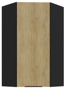 Dulap superior de bucătărie de colț Carminia 60x60 GN-108 1F (45) (stejar cremona + negru). 1128000