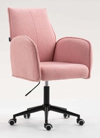 HR280K Scaun Roz Pudra Boucle cu Bază Neagră