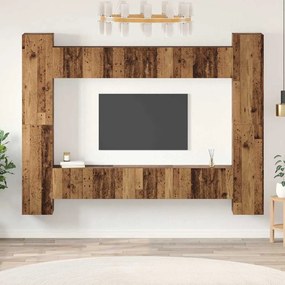 vidaXL Set comodă TV 10 pcs Lemn vechi 30.5 x 30 x 90 cm Lemn compozit