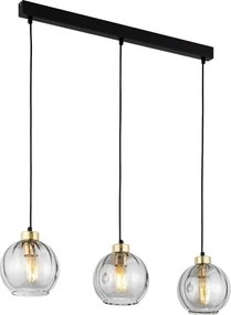 Lustră LED pe cablu DEVI 3xE27/15W/230V negru/fumuriu