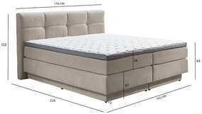 Pat continental BOXSPRING PORTAGE BX2110 180x200 cm - bej