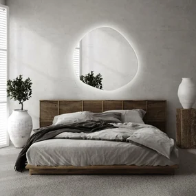 Oglinda forma neregulata led 58x58 cm Alb cald (3000K)