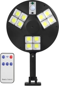 Set 3 bucati Lampa Solara Rotunda cu Senzor de Miscare, Suport Reglabil 360, IPX65 si Telecomanda