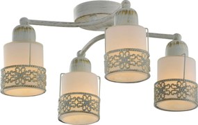 Lustra Romantik PL4 Klausen 37x37x17 cm corp iluminat tavan clasic metal auriu sticla alba 4xE14 design elegant pentru living dormitor interior