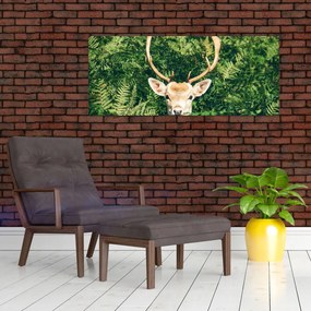 Tablou detaliu cu cap de căprioară (120x50 cm)