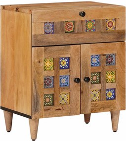 vidaXL Dulap de noapte natural 50 x 33 x 60 cm Lemn de mango solid