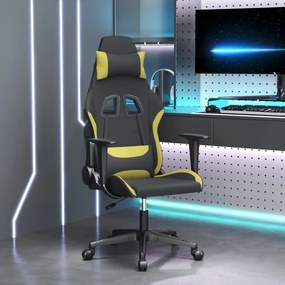 vidaXL Scaun de jocuri, negru și verde deschis, textil