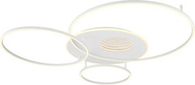 Lustra LED aplicata design circular INVERTINA alb