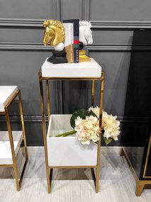 Consola Rodez II alb/gold – H83 cm