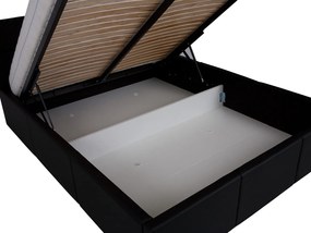 Pat matrimonial 170 cm Calabria P (Piele ecologică negru) (cu somieră). 1051551