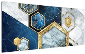 Tablou - Hexagoane de marmură (120x50 cm)