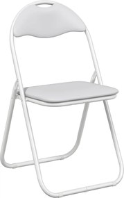 vidaXL Scaun pliant 8 pcs Alb 48 x 43,5 x 81 cm Piele artificială