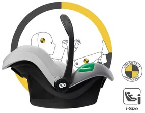 Cărucior de copii combinat 3 în 1 KINDERKRAFT ESME Moonlight grey + scaun auto MINK PRO