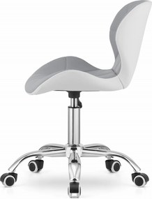 OFERTA Scaun de birou AVOLA gri-alb din piele ecologica clasa a II-a