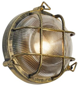 Lampă de perete și plafon pentru exterior, aur antic, rotundă, IP44 - Noutica