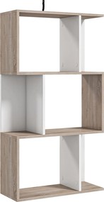 Biblioteca de perete, 3 rafturi, 60x24x111.4cm, alba HOMCOM | Aosom Romania