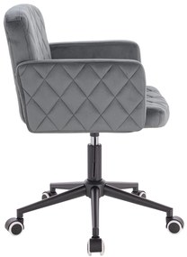 HR802K Scaun Grafit din Catifea cu Bază Neagră