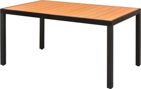 vidaXL Masă de grădină, maro, 150 x 90 x 74 cm, aluminiu și WPC