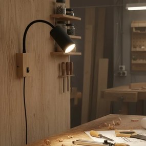 Lampă de perete flexibilă ROBBY 1xGU10/25W/230V neagră/maro Globo 57911WG