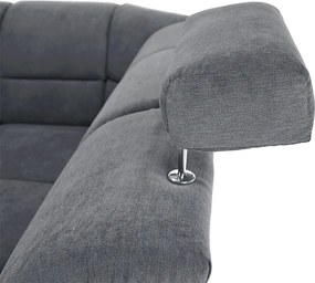 Colţar extensibil, material textil gri, model dreapta, SANTIAGO