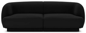 Canapea 2 locuri, Miley, Micadoni Home, BL, 184x85x74 cm, catifea, negru