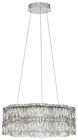 Lustra suspendata LED crom, cristale sticla NUVIA 60cm