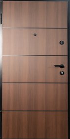 Usa metalica de intrare in apartament cu izolatie fonica   termica - Culoare Ciment Gri Inchis   Alb  Nuc ST, Gri Ciment / Alb
