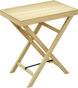 Outsunny Masă de grădină exterior rectangulară din lemn pentru balcon terasă 68L x 44l x 75H cm Natural | Aosom Romania