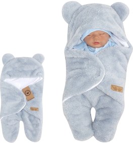 Baby înfășura cu glugă și picioare, Z&Z Ursuleț de pluș, gri