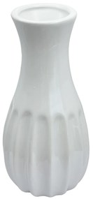Vaza ceramica Terry, Alb, 18cm