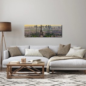 Tablou - Panorama Parisului (cu ceas) (90x30 cm)