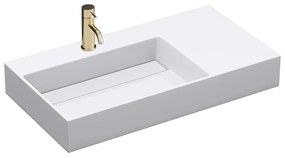Lavoar pe blat Rea Archi compozit dreptunghiular 75 cm alb lucios